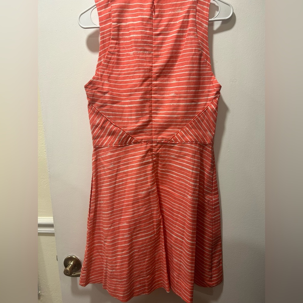 GAP Coral and White Striped Dress